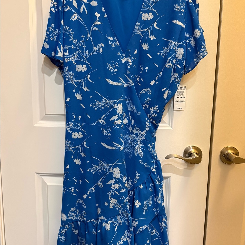 INC International Concepts Blue Floral Midi Dress